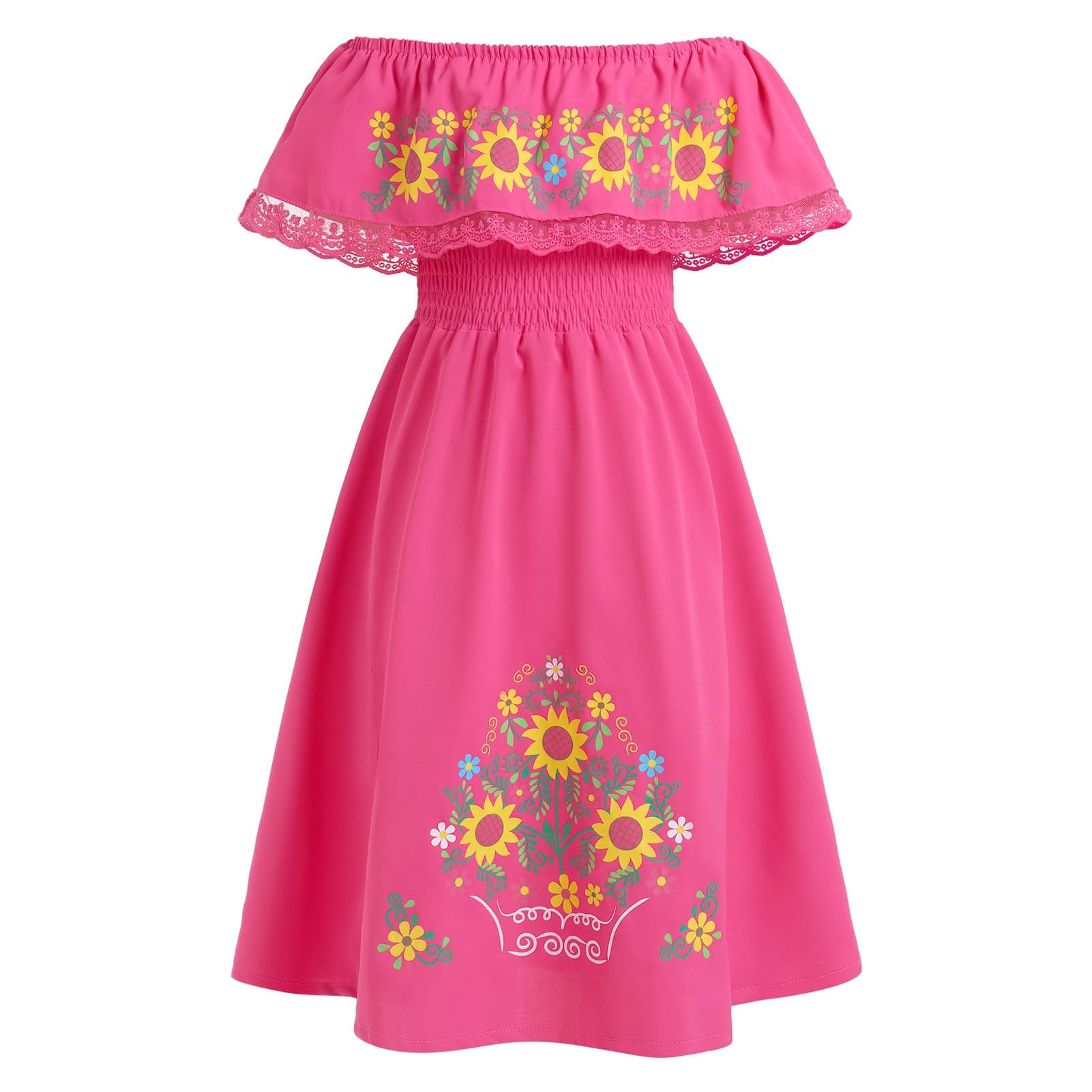Mexican Floral Print Dress for Toddler Girls 2-7T