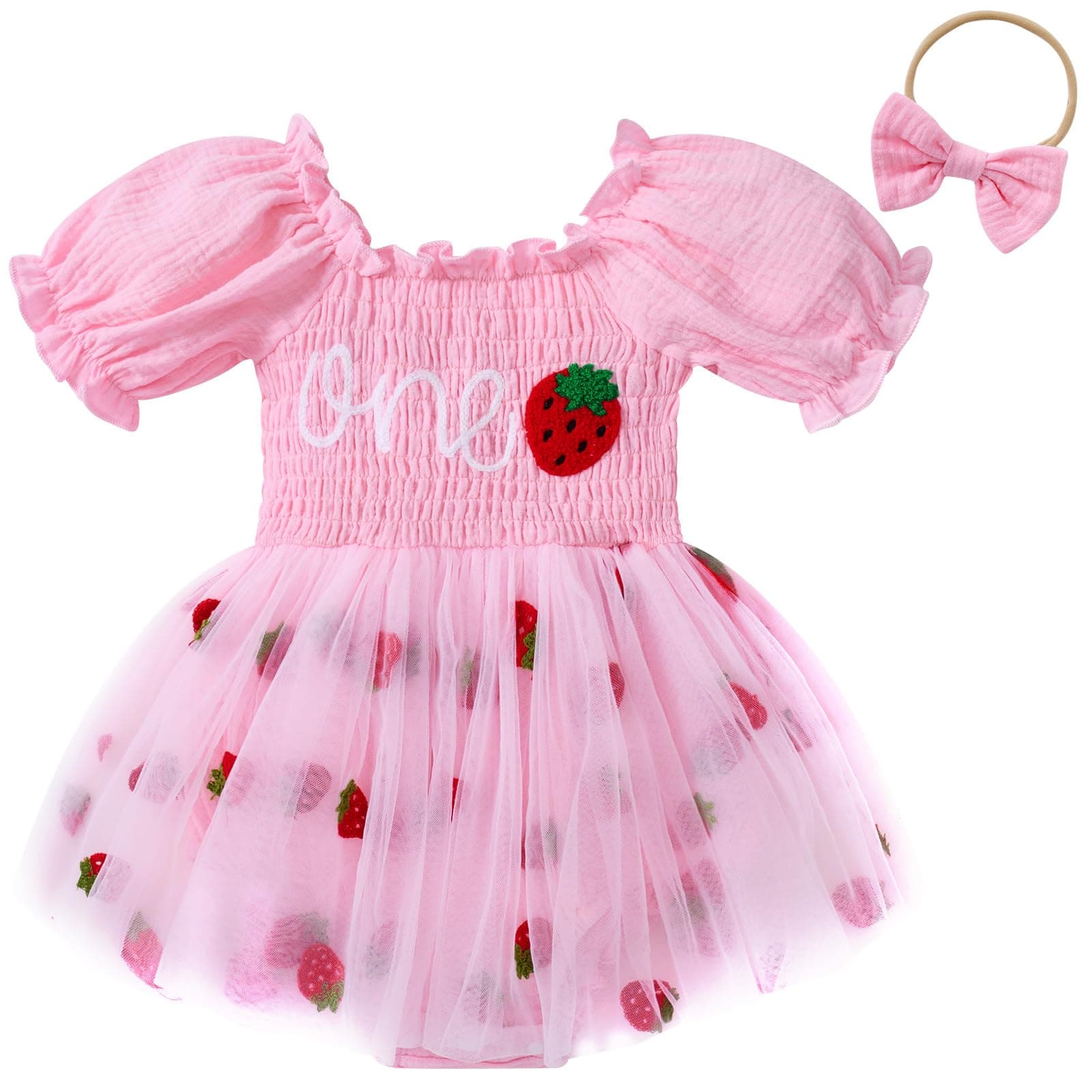 Grehava Baby Girl 1st Birthday Tulle Romper 0-18 Months