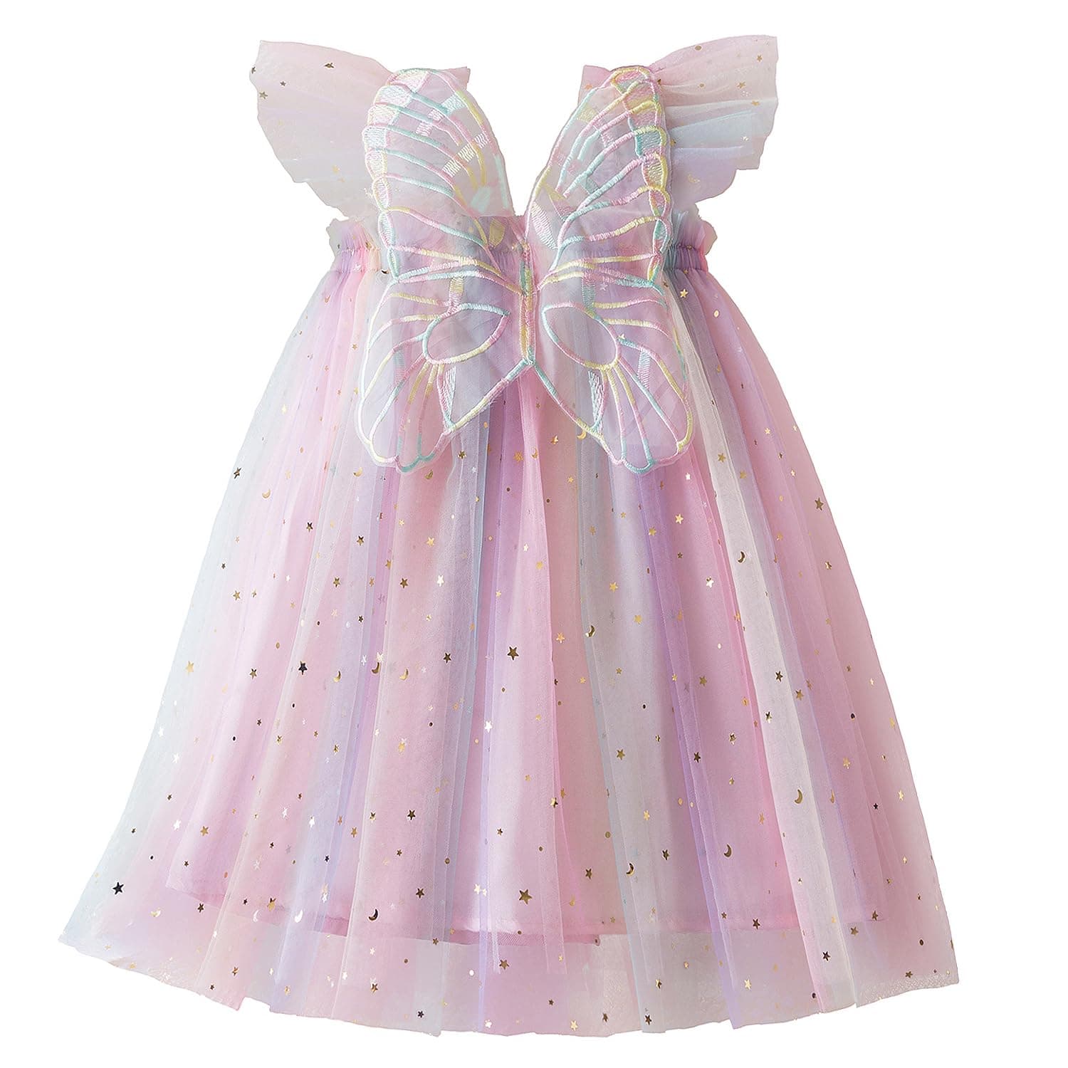 Nileafes Toddler Girl Fairy Butterfly Tulle Casual Birthday Dress
