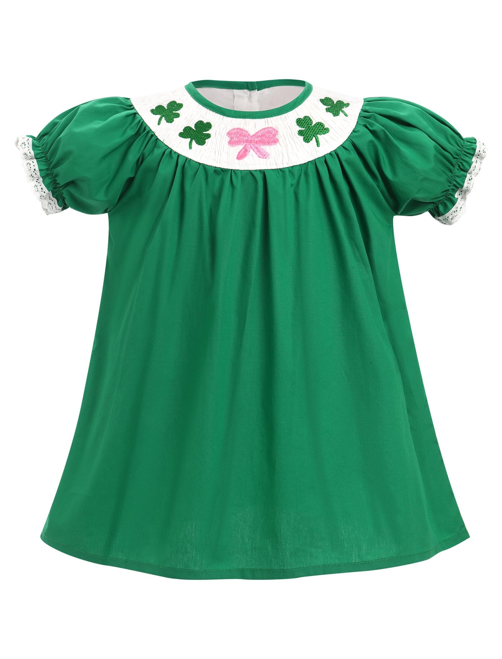 IMEKIS Toddler Girls St. Patrick's Day Smocked Dress for Birthday Party