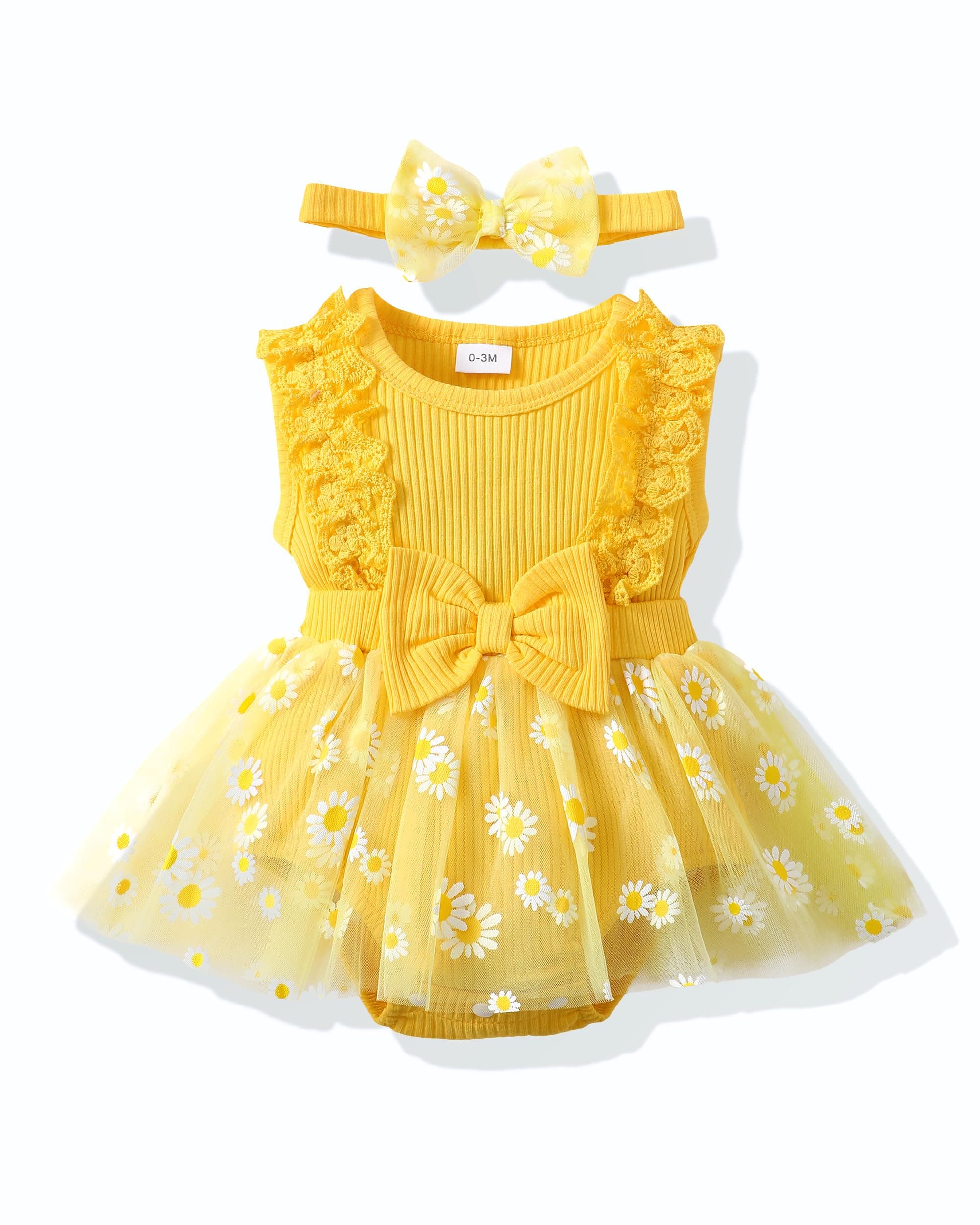 Renotemy Newborn Lace Romper Boho Flower Dress for Summer Photography